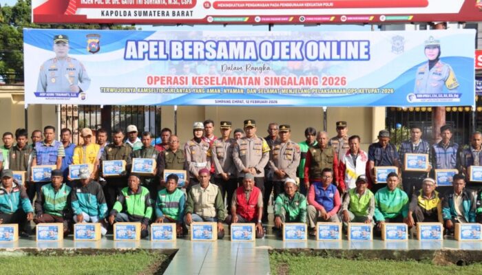 Apel Bersama Ojol, Polres Pasbar Tekankan Presisi dan Tertib Lalu Lintas